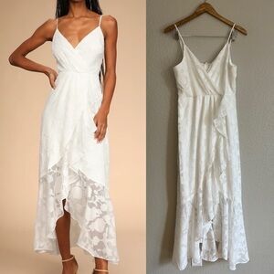 NWOT Near Your Heart White Burnout Floral High-Low Dress